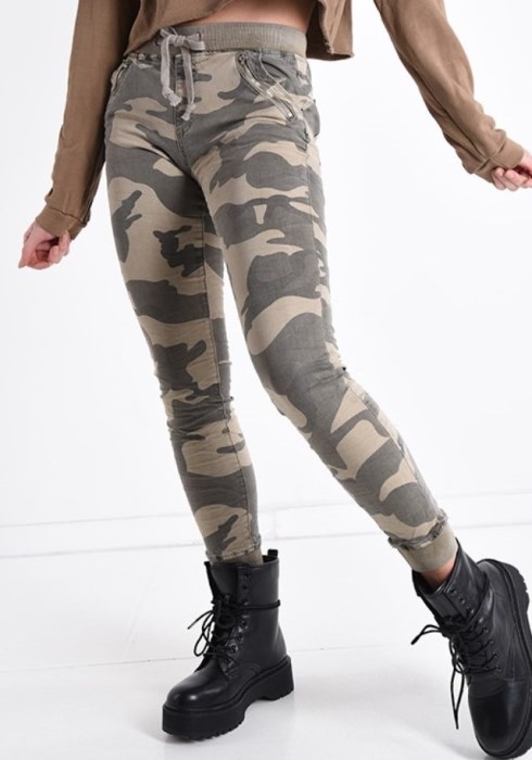 Denim παντελόνι JOGGER συσφικτικό Camouflage Print
